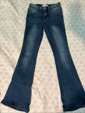 Vervet Women's Indigo Flared Wide Leg Jeans